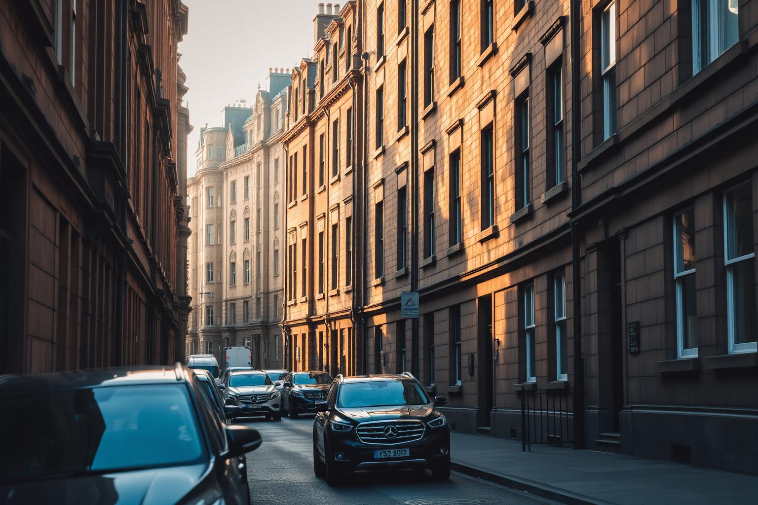 Glasgow sandstone tenement street