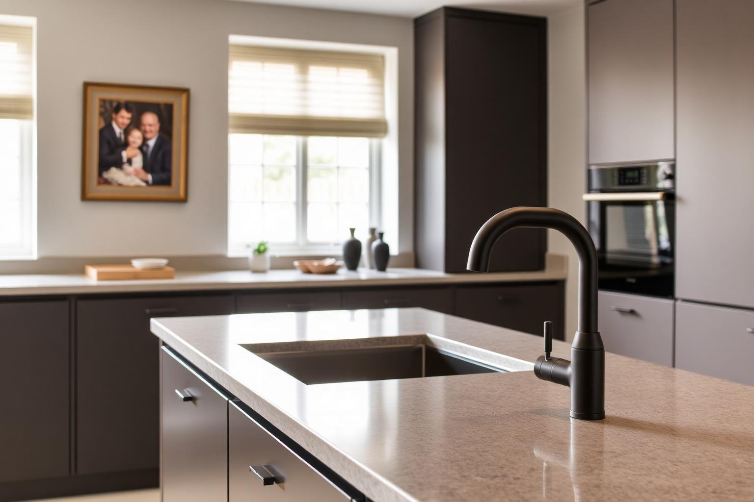 Modern Glasgow kitchen with new plumbing