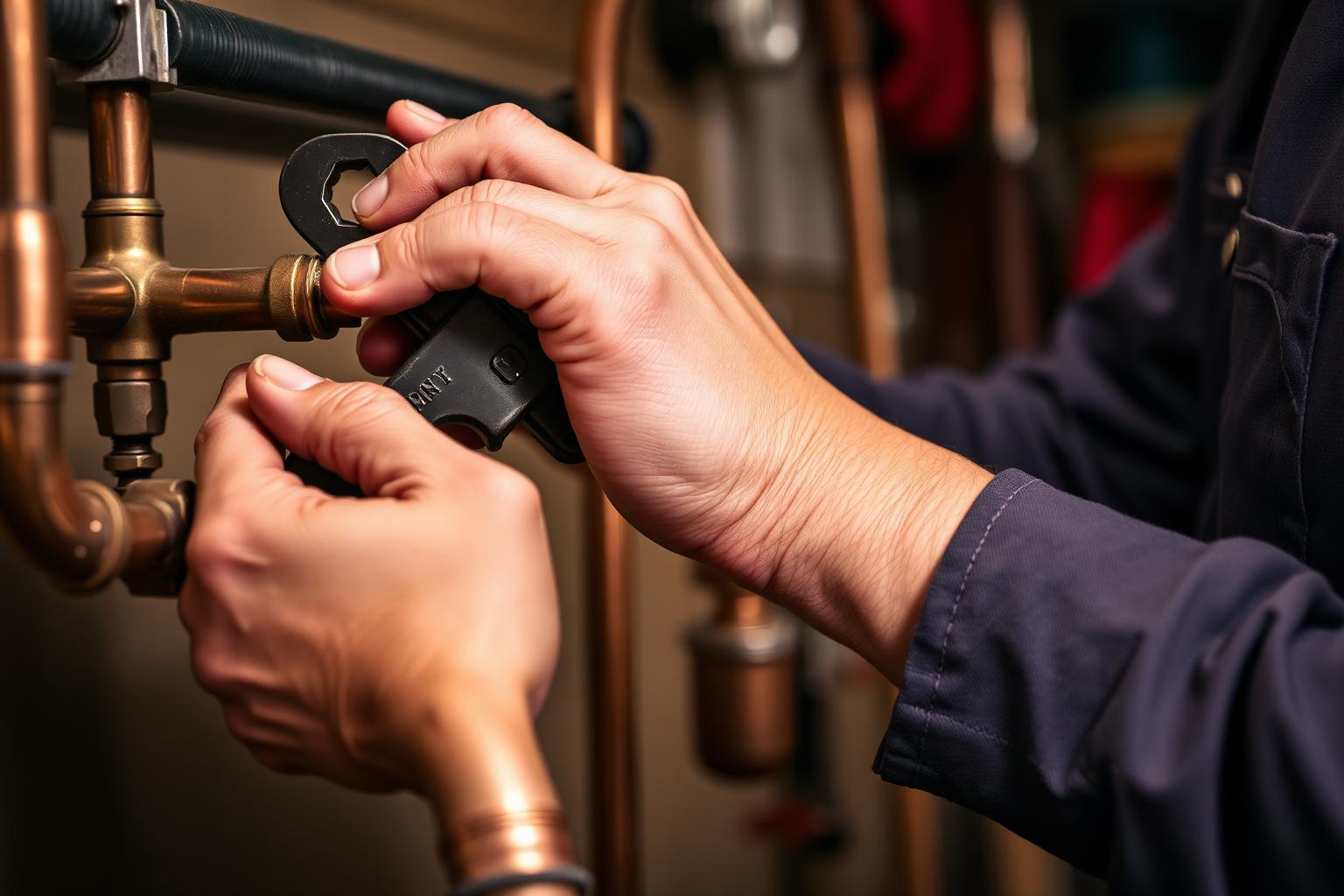 Plumber fitting copper pipework